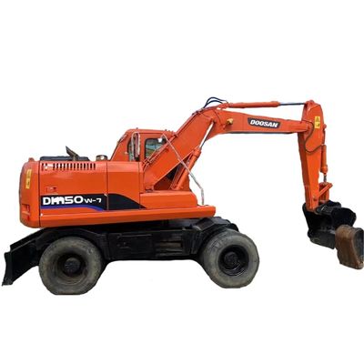 DH150W-7 Used Doosan Excavator Hydraulic Wheeled Excavator 15T 0.57m3