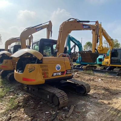 6 Ton Crawler Second Hand Excavator Used Sany 75C 2200rpm CAT C2.4 Engine