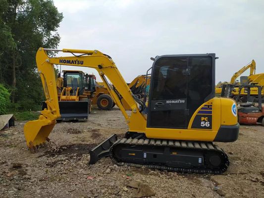 120L Fuel 9rpm Used Komatsu Excavator PC 56 Second Hand Mini Digger