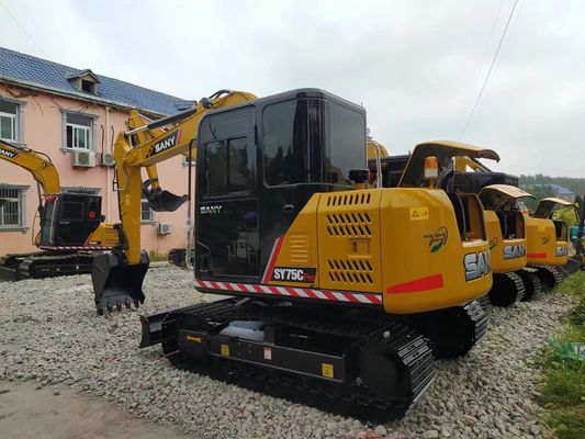 7280kg 4.4km/H Second Hand Excavator Excavator Sany Sy75c Pro Digging Height 7060mm