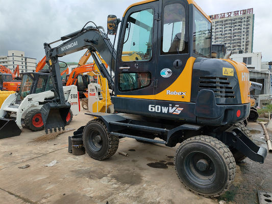 HYUNDAI R60W Used Hyundai Excavator Used Wheel Excavator 6 TON Second Hand Wheel Digger 60WVS