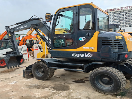 HYUNDAI R60W Used Hyundai Excavator Used Wheel Excavator 6 TON Second Hand Wheel Digger 60WVS