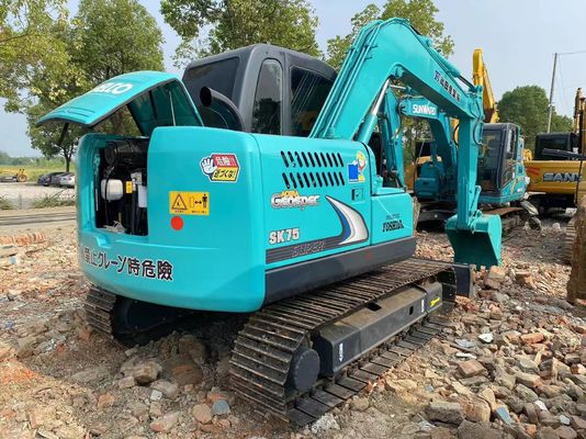 SK75 Crawler Used Kobelco Excavator With Bucket 0.4m3 7T