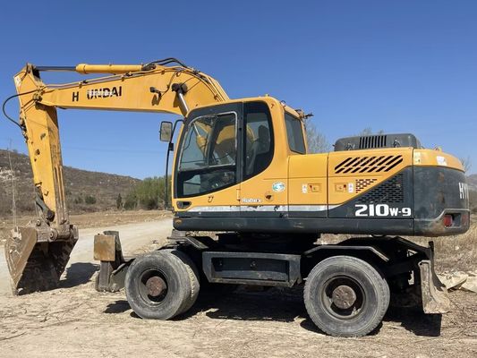 R210w-9 Wheel Used Hyundai Excavator 21950KW 21 Ton For Construction