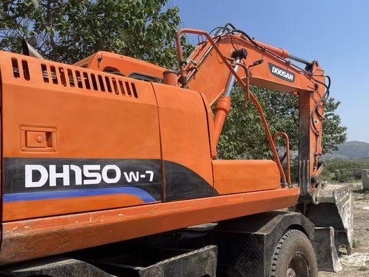 Hydraulic Terrain Wheeled Used Doosan Excavator DH150W 12Tonne